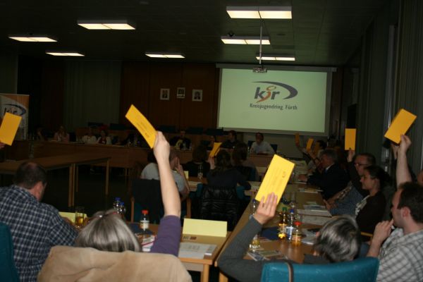 Bild einer Abstimmung während einer Vollversammlung